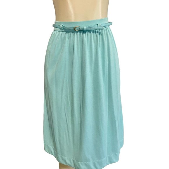 Vintage Blouse & Skirt set by Butte Knit of in Light Blue Size S 3 pieces 1970s. - Picture 7 of 10